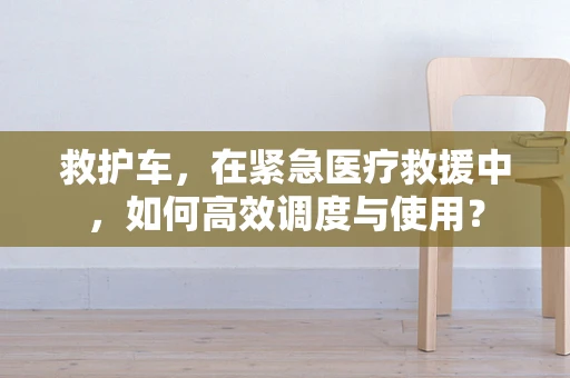 救护车，在紧急医疗救援中，如何高效调度与使用？