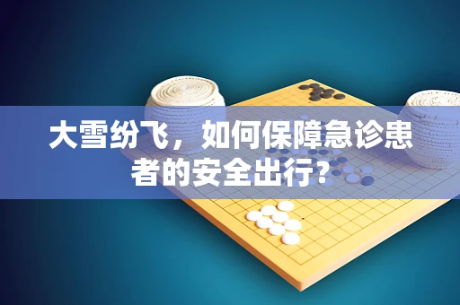 大雪纷飞，如何保障急诊患者的安全出行？