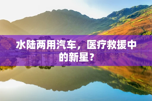 水陆两用汽车，医疗救援中的新星？