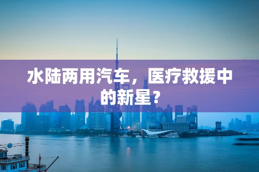 水陆两用汽车，医疗救援中的新星？